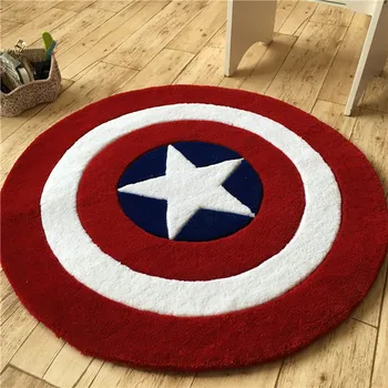 

Captain America shield cartoon acrylic round carpet coffee table Room bedroom pad chair cushion children mat rug