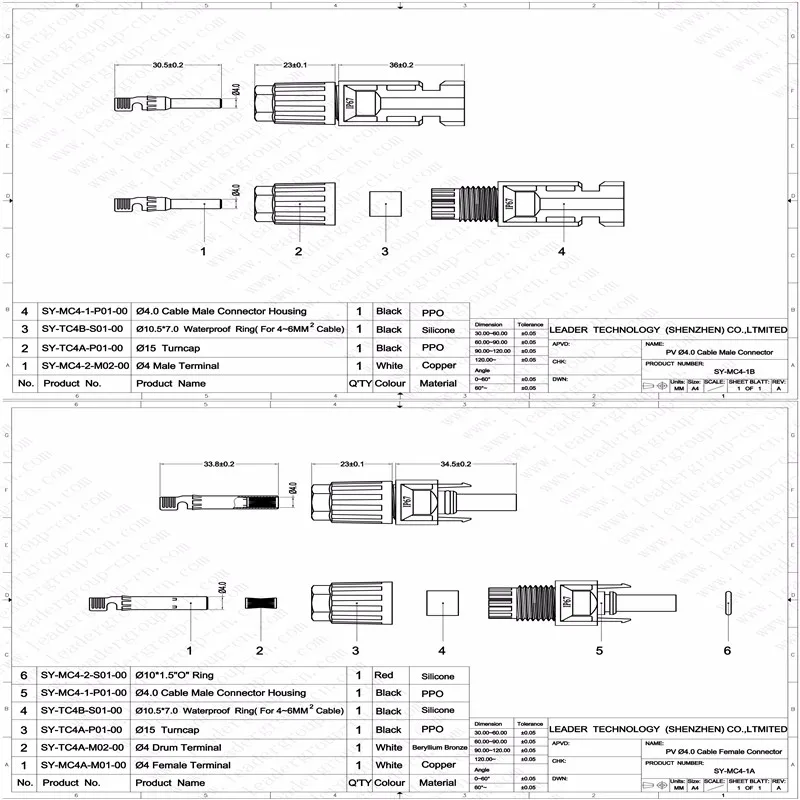 10 pairs MC4 Solar Cable Connectors for Solar Panels and Photovoltaic
