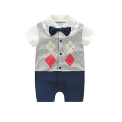 Для новорожденных комбинезон Одежда для малышей Комплект модная летняя хлопковая Спортивный костюм для малышей с длинным рукавом для