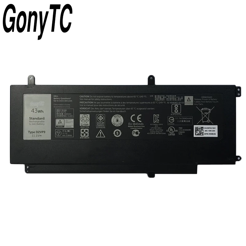 GONYTC 11,1 V 43Wh D2VF9 ноутбук Батарея для Dell Inspiron 15 7547 7548 0PXR51 PXR51 планшет для Vostro 14 5000 5459