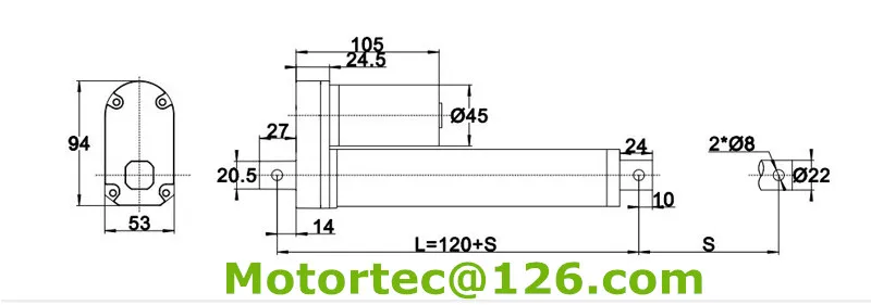 12VDC 24VDC Вход 100 мм ход 170 мм/сек. быстрая скорость 3500N/350 кг/770LB сила сверхмощный линейный привод