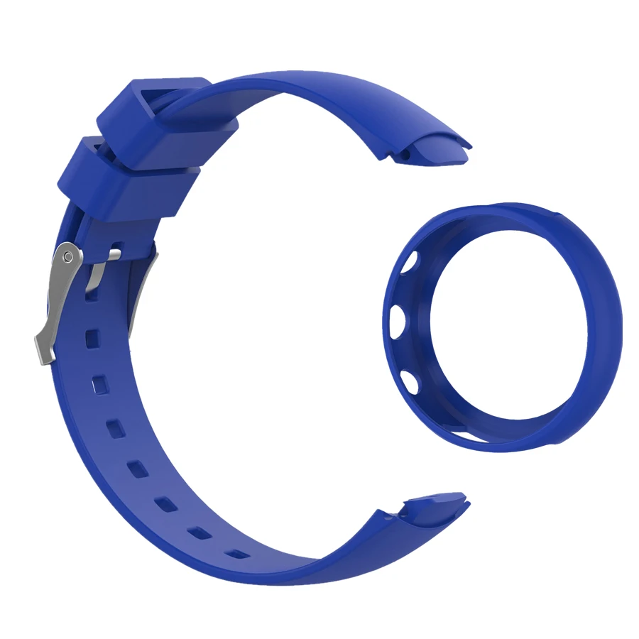 XBERSTAR 2в1 сменный ремешок для часов ASUS ZENWATCH 3+ защитный чехол с резиновой металлической пряжкой - Цвет: Dark Blue