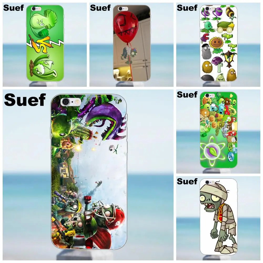 Plants Vs Zombies для iPhone X 4 4S 5 5S 5C SE 6 6S 7 8 Plus Samsung Galaxy A3 A5 J1 J3 J5 J7 2016 2017 мягкий чехол