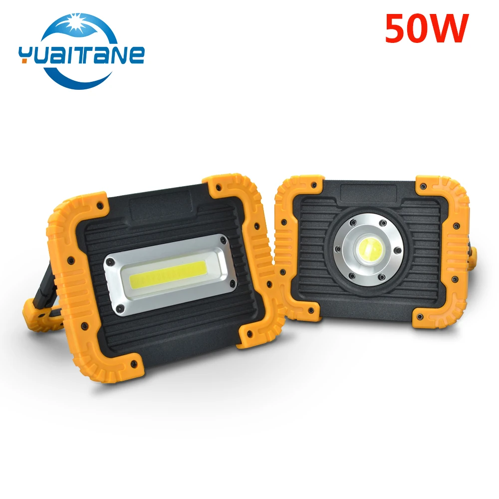

LED Portable Spotlight LED Work Light USB Rechargeable Built-in 50W COB Floodlight Searchlight Waterproof For Outdoot Lighting