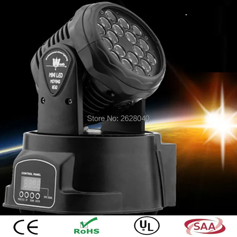 

(1 pcs/lot) 18x3w RGB LED Moving Head Light Moving Head Wash Light For Event Disco Party Nightclub DMX Stage Lighting