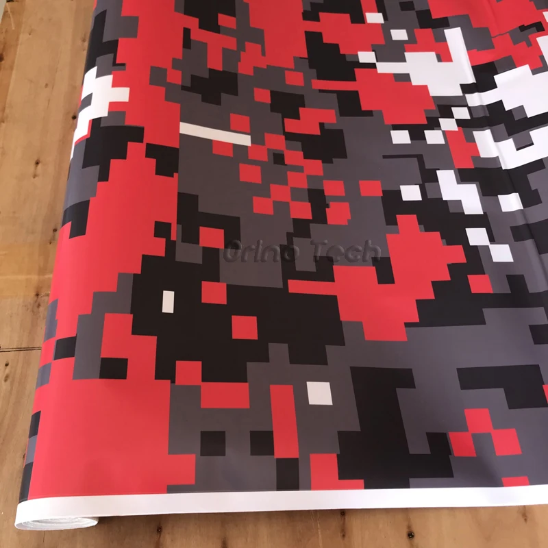 Digital Black Red Vinyl Wrap-2