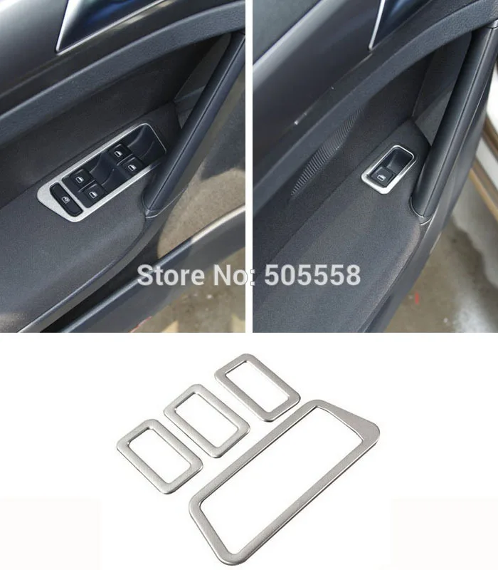 

FOR VW GOLF 7 MK7 VII WINDOW MIRROR SWITCH TRIM COVER STICKER STAINLESS STEEL CAR ACCESSORIES