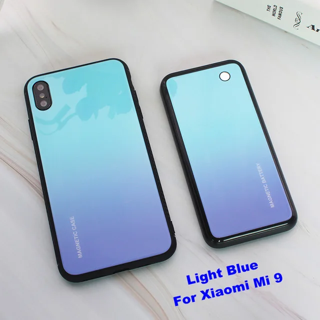 Аккумулятор KQJYS, 5000 мА/ч, для Xiaomi Mi 9, Дополнительный внешний аккумулятор, чехол с зажимом для зарядного устройства, для Xiaomi Mi 9, беспроводной магнитный чехол для зарядки - Цвет: Light  Blue