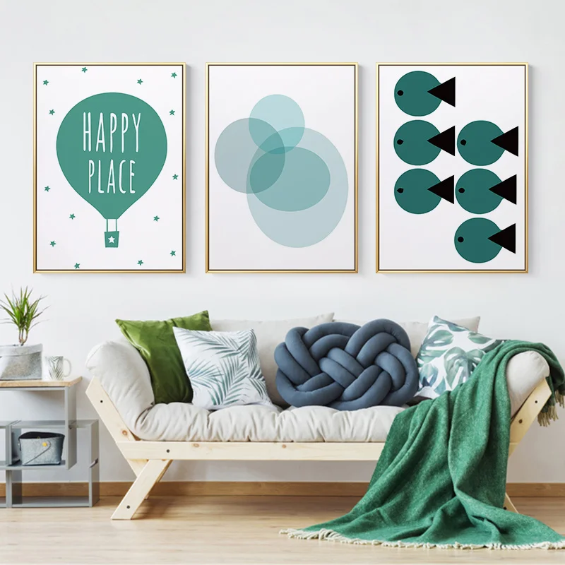 

Nordic Style Quote Cartoon Balloon Plant Fish Canvas Painting Posters Print Wall Art Decor Pictures For Living Room Kids Room
