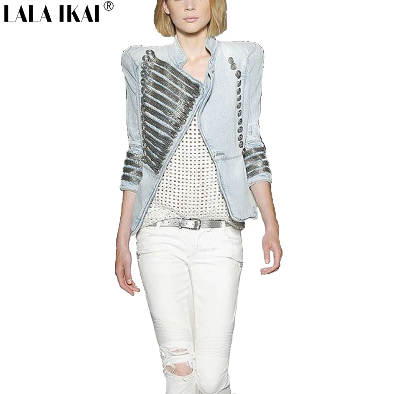 denim military jacket womens