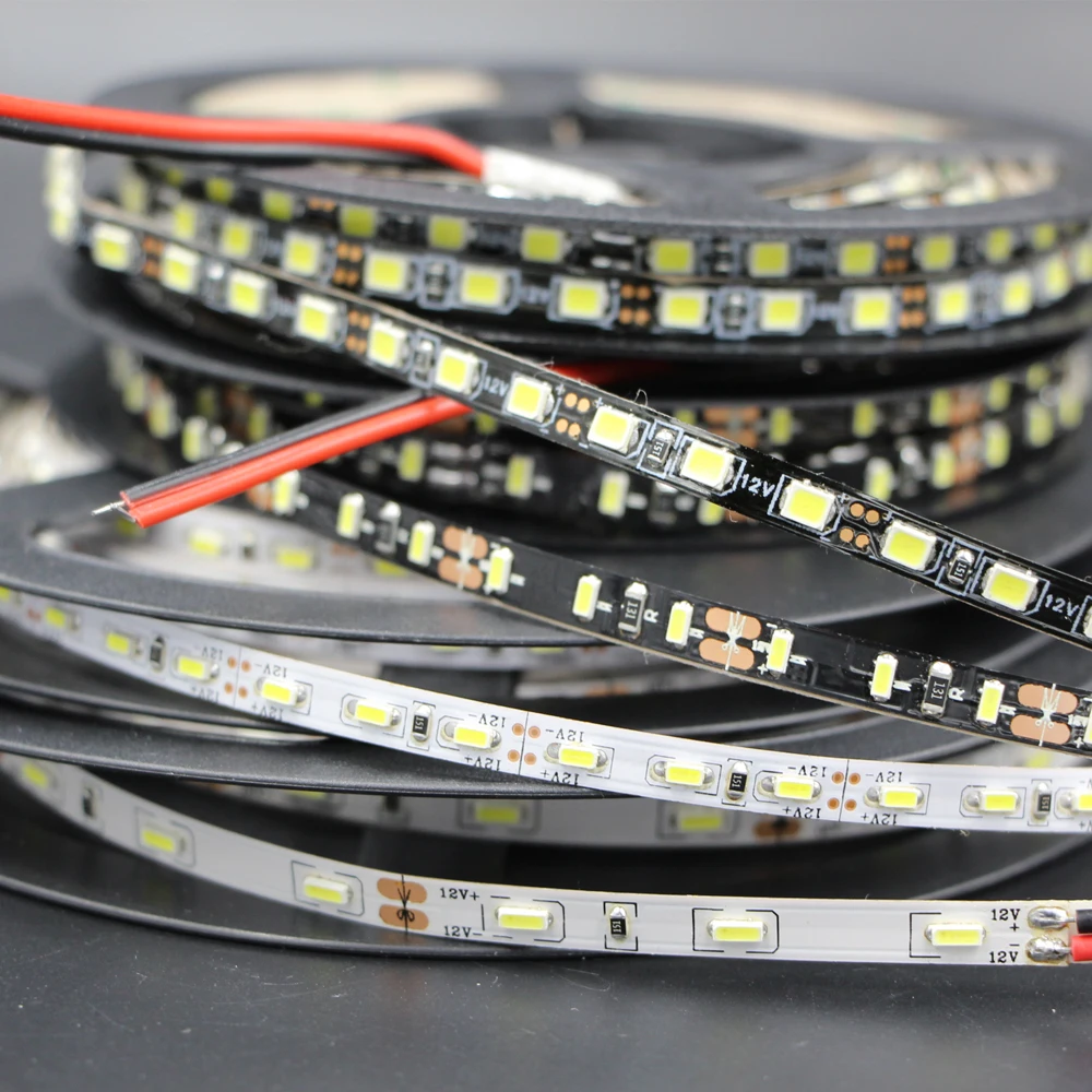 Узкая Светодиодная лента 5 мм 2835 3014 SMD гибкая Диодная 300 светодиодов 600 12 в пост.