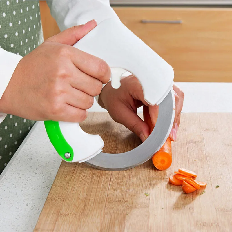 

Multifunction Round knife Kitchen Tools Gadgets Easy Cut Meat Pizza Vegetable Chopper Slicer Cutter Handle Circular Sharp Knife