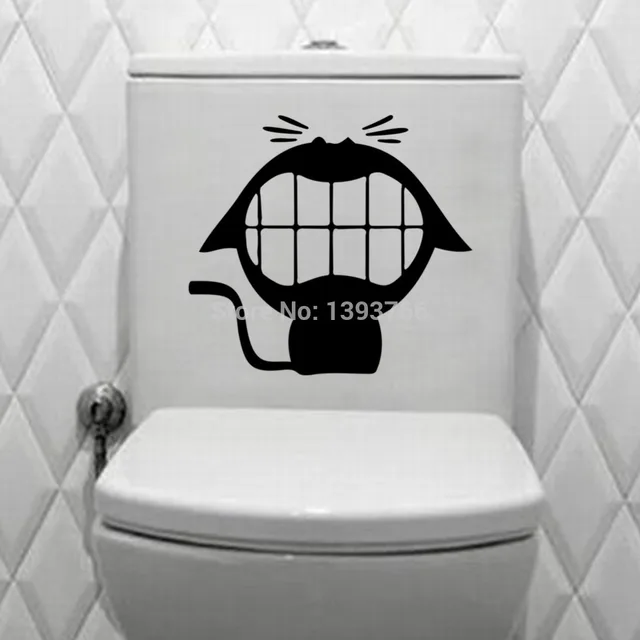 Schönen Großen Mund Lächeln Katze Wc Aufkleber Badezimmer ... Schönen Großen Mund Lächeln Katze Wc Aufkleber Badezimmer ...