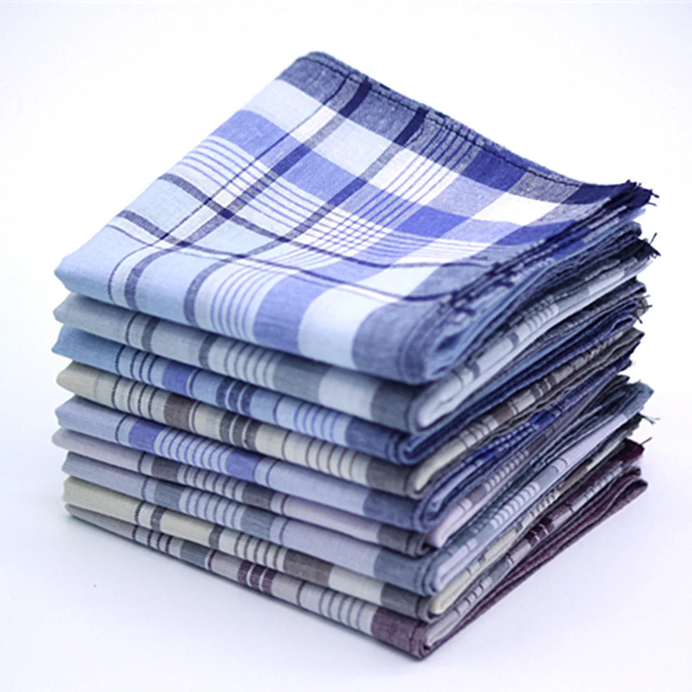 5Pcs Men Pocket Handkerchief Squares Classic Plaid Stripe Hanky Hankies ...