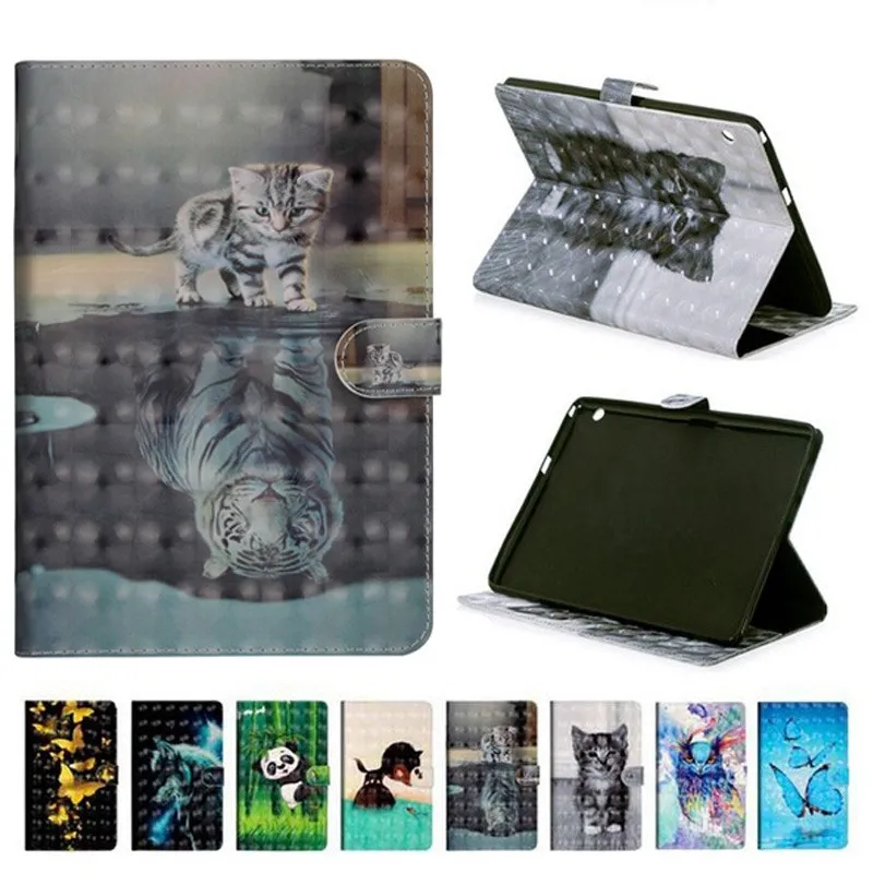 3D мультяшный Кот PU кожаный чехол для нового iPad 9 7 2017 2018 дюймов модель A1822 1823 A1893 A1954
