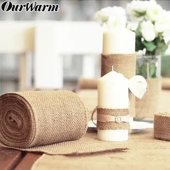 

OurWarm Vintage Hessian Jute Burlap Roll for Wedding Party Table Runner Banquet Home Decoration Party Supplies 10M*33CM