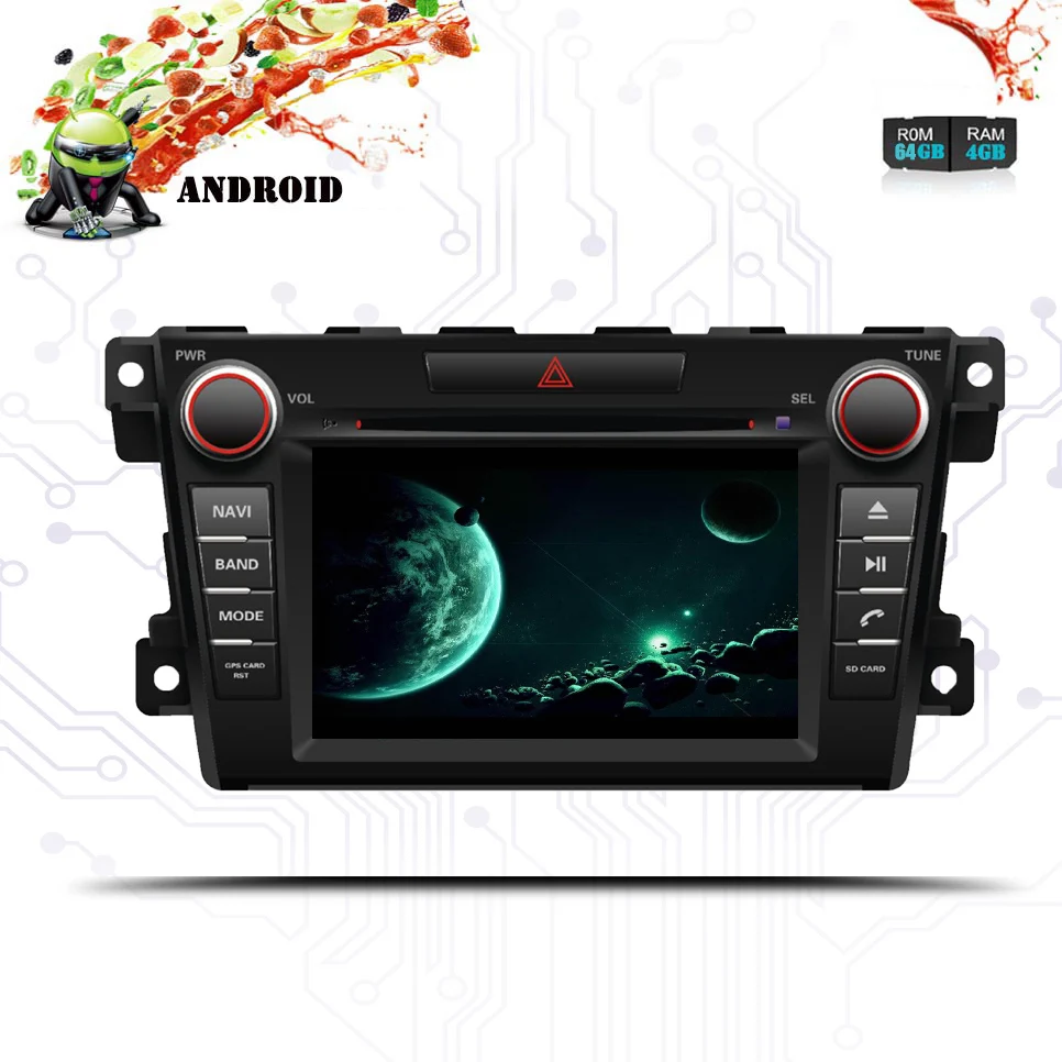 Discount 2 DIN RAM 4GB ROM 64GB Touch screen Car dvd player For Mazda CX7 2007-2012 BT Video Android 9.1 multimedia dvd navigation system 5