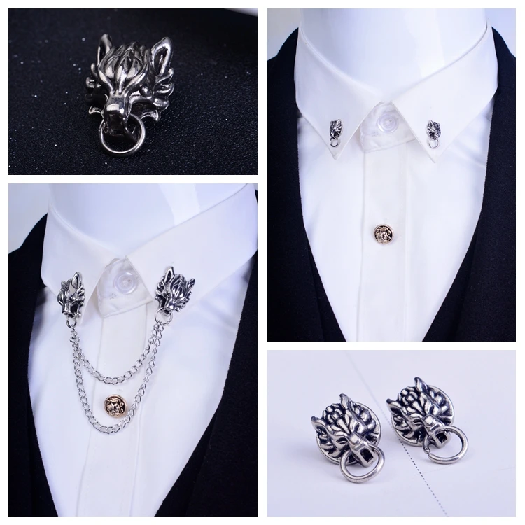 Personality Brooch Retro dragon Zodiac brooch Highgrade shirt lapel pin