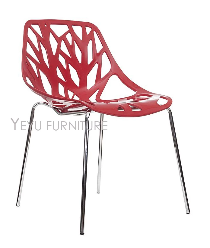 Minimalist Modern Design Plastic and Metal Steel Dining Chair Simple Design Chair Leisure Furniture Modern Home Chairs-4PCS