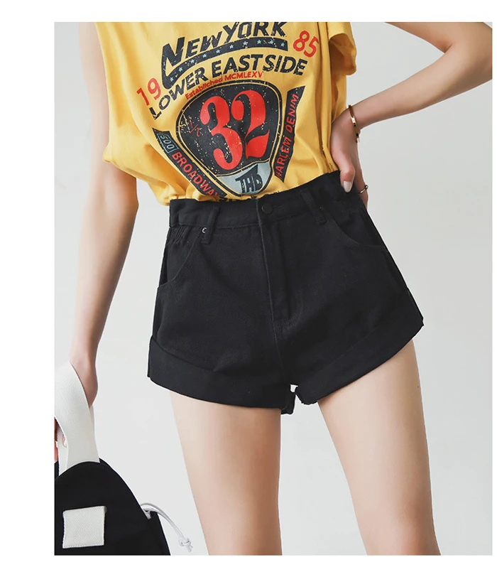 YuooMuoo Винтаж Высокая талия обжимной джинсовые шорты для женщин корейский стиль повседневные джинсы летние Горячая Распродажа шорт
