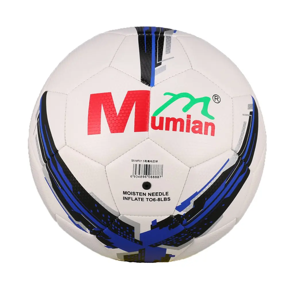 Mumian Высокое качество официальный размер 5 Стандартный PU футбольный мяч тренировочный конкурс футбольный мяч для внутреннего и наружного - Цвет: Синий
