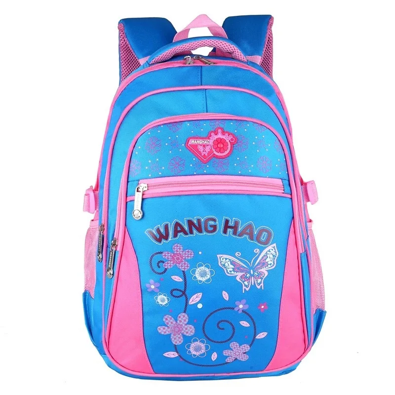 Детские школьные сумки для девочек Детская сумка-ранец первичный мультфильм Рюкзак принцесса ортопедический рюкзак школьный рюкзак дети Mochila Infantil - Цвет: large blue