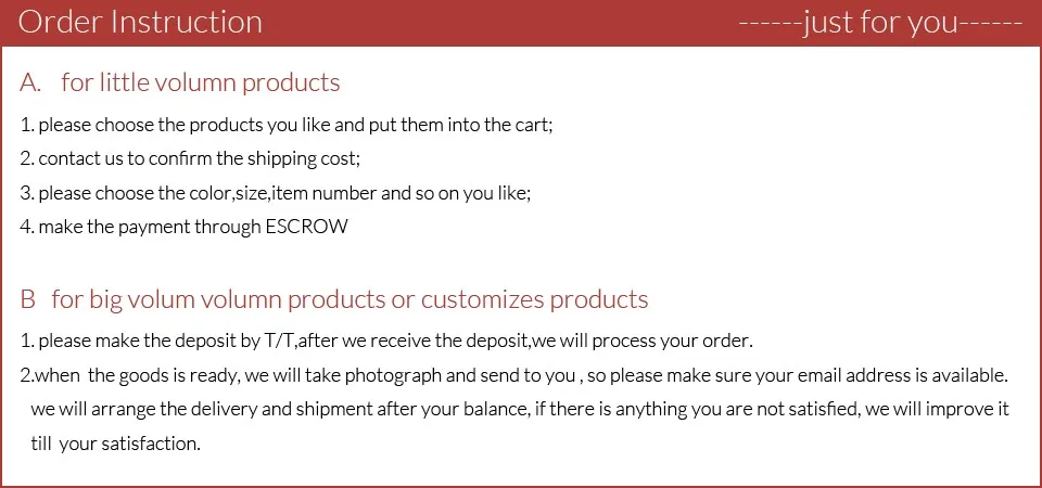 order instruction