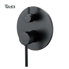 TULEX Black Wall mixer Concealed Shower Mixer Chrome Wall Mounted Valve Two Function Shower Diverter Shower Faucet for Bathroom phasat 3108 1 chrome plated copper concealed shower mixer faucet silver