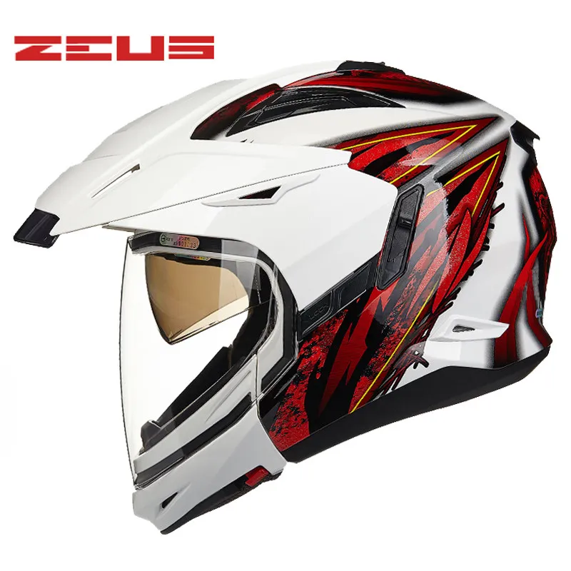 ZEUS шлем для мотокросса casco Внедорожник 2 линзы capacete высококлассные защитные мотоциклетные оборудование 613B