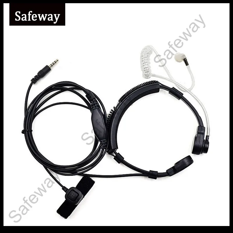 

3.5mm Throat mic with Extendable neckband Throat Microphone Earpiece Headset for phone Samsung Galaxy S6 Edge+ S5S4