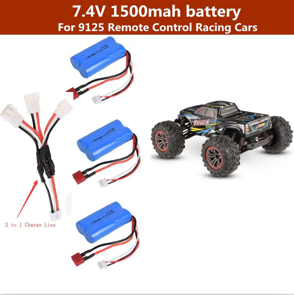 9125 1:10 масштаб дистанционное управление гоночные автомобили грузовик модель запасные части battery 7,4 V 1500MAH перезаряжаемый аккумулятор добавить 3 к 1 зарядной линии