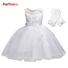 PaMaBa/3 предмета; одежда с цветочным узором для девочек; платья для свадебных торжеств; От 3 до 14 лет Одежда для торжественных мероприятий; Детский костюм на Рождество и год; платье; Vestidos