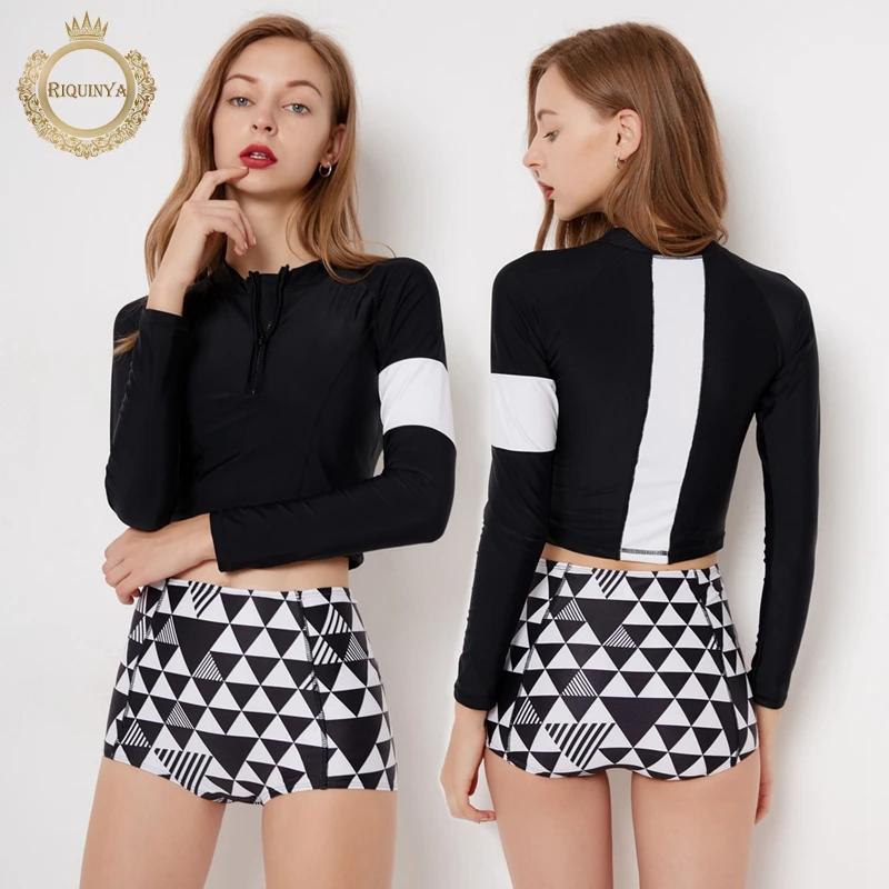 2018 طباعة الأزهار اثنين من قطعة ملابس السباحة طويلة الأكمام ملابس السباحة قصيرة السراويل النساء المايوه ملابس السباحة بذلة تصفح السباحة الدع... 2018 طباعة الأزهار اثنين من قطعة ملابس السباحة طويلة الأكمام ملابس السباحة قصيرة السراويل النساء المايوه ملابس السباحة بذلة تصفح السباحة الدع...