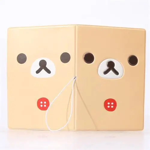 Cartoon Rilakkuma Credit Card Holder,PVC Leather ID Card Bag,Business Porte Carte Simple,Travel