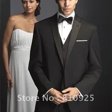 Смокинг жениха для свадебного костюма портной черный костюм мужчины 3 шт элегантное платье