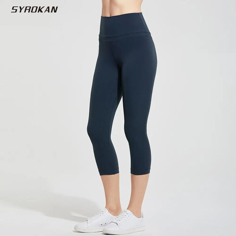 

SYROKAN Women's Naked Feeling High-Rise Crop Tight Yoga Capri Pants Workout Leggings 19"