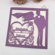 100 шт/партия полый лазерный разрез жемчужная бумага прекрасные свадебные приглашения карты на заказ имя принадлежности для свадьбы