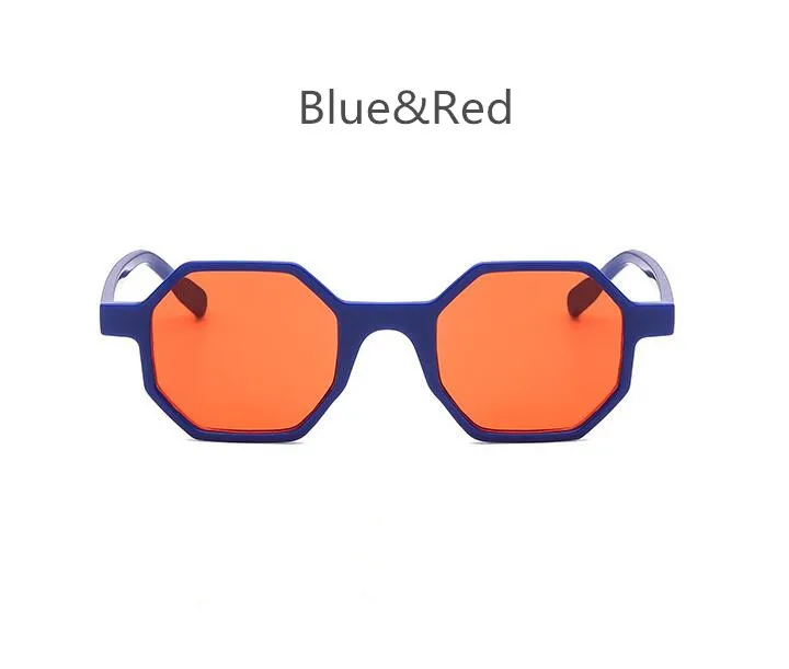Новые солнцезащитные очки Винтажные Солнцезащитные очки женские многоугольные солнечные очки UV400 - Цвет линз: Red