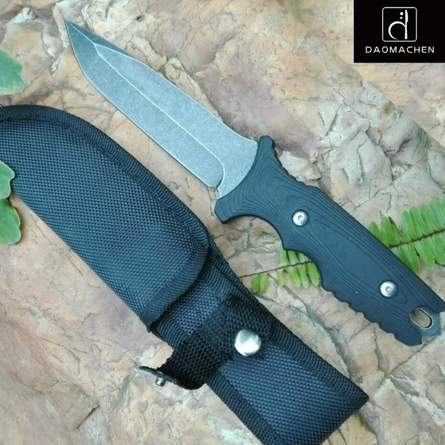 high carbon steel forging fixed blade knife hunting knife stone
