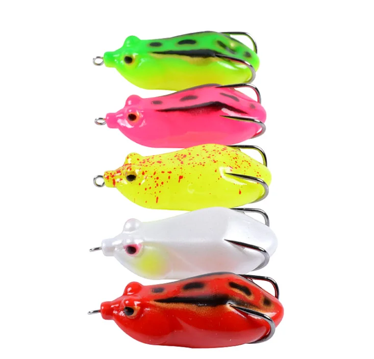 

1PCS soft tube bait japan plastic fishing lures frog lure treble hooks Topwater ray frog 6.5cm/13.2gartificial soft bait