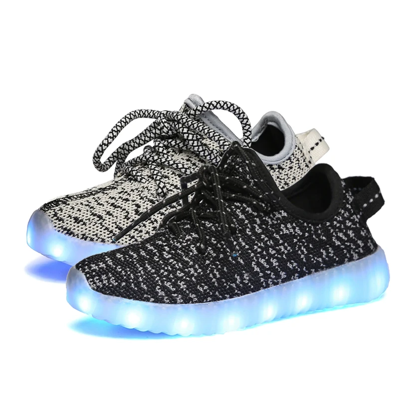 Usb Charging Breathable Summer Children Basket Led Shoes Kids With Lights Up Luminous Shoes For Girls&Boys Sneakers Eur25-37