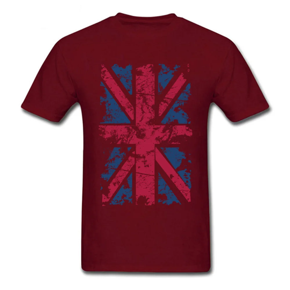  Printed Tops T Shirt Funny Short Sleeve Men T-Shirt TpicOriginaltitle Birthday Mother Day Tops Tees O Neck Wholesale UK Flag maroon