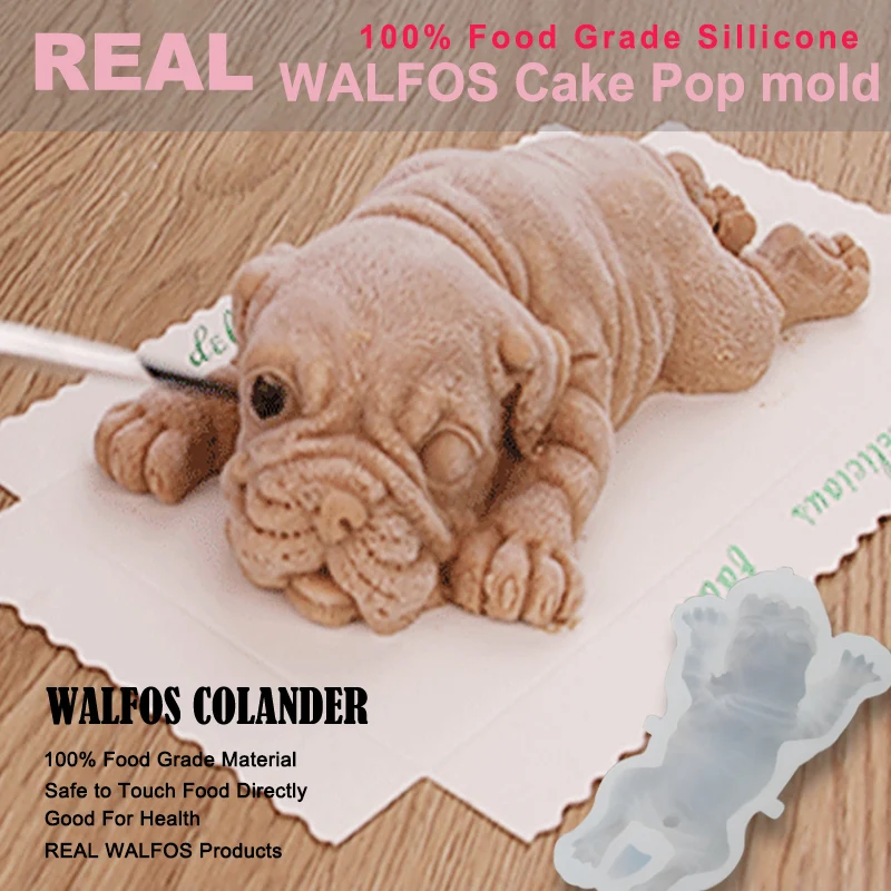 WALFOS с милой собачкой силиконовые формы торт 3D Шарпей форма для мороженого пудинг jello быстрого охлаждения инструмент Fondant(сахарная) Украшение