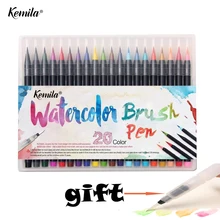 kemila 20 Color Watercolor Markers Pen Painting Soft Brush Pen Set Effect Best For Coloring Books