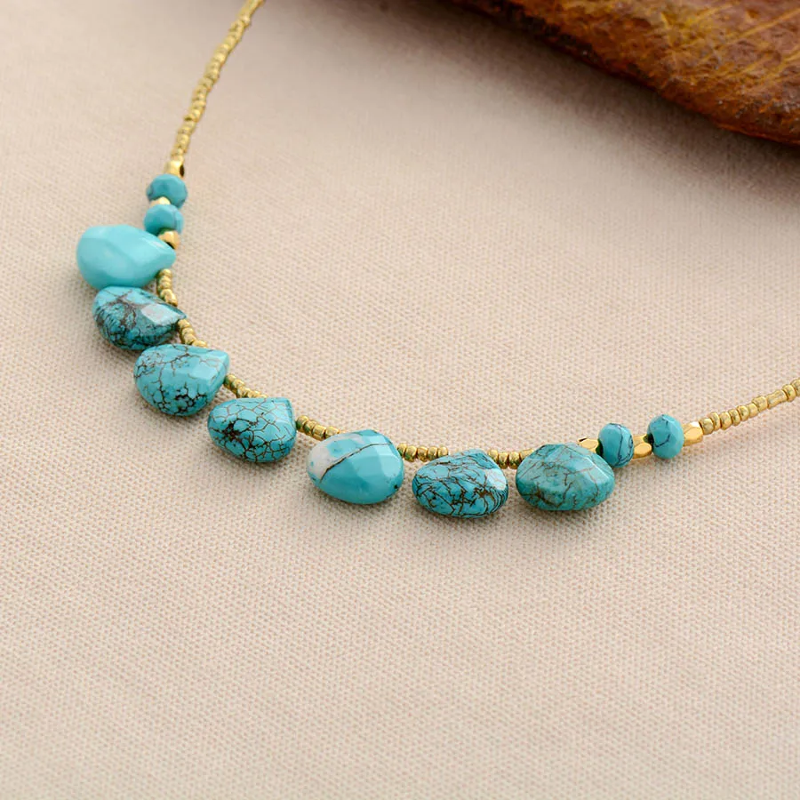 Women Chokers Necklaces Turquoises Seed Beads Short Necklace New Fashion Statement Necklaces Girl Mom Gifts Jewelry - Image 3