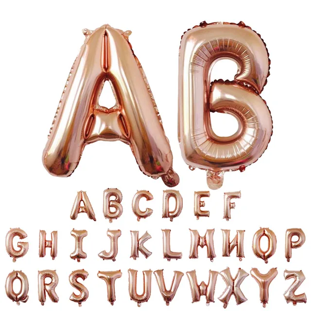 32inch 16inch Rose Gold Letter Balloons Birthday Party Wedding Decorations Wedding Alphabet Balloon Anniversary Party Air Globos