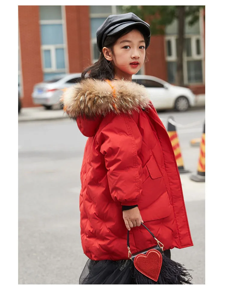 New Fashion 2018 white duck down jackets girls winter coat for boys warm tops clothing fur hooded long coat for kids outerwear (16)