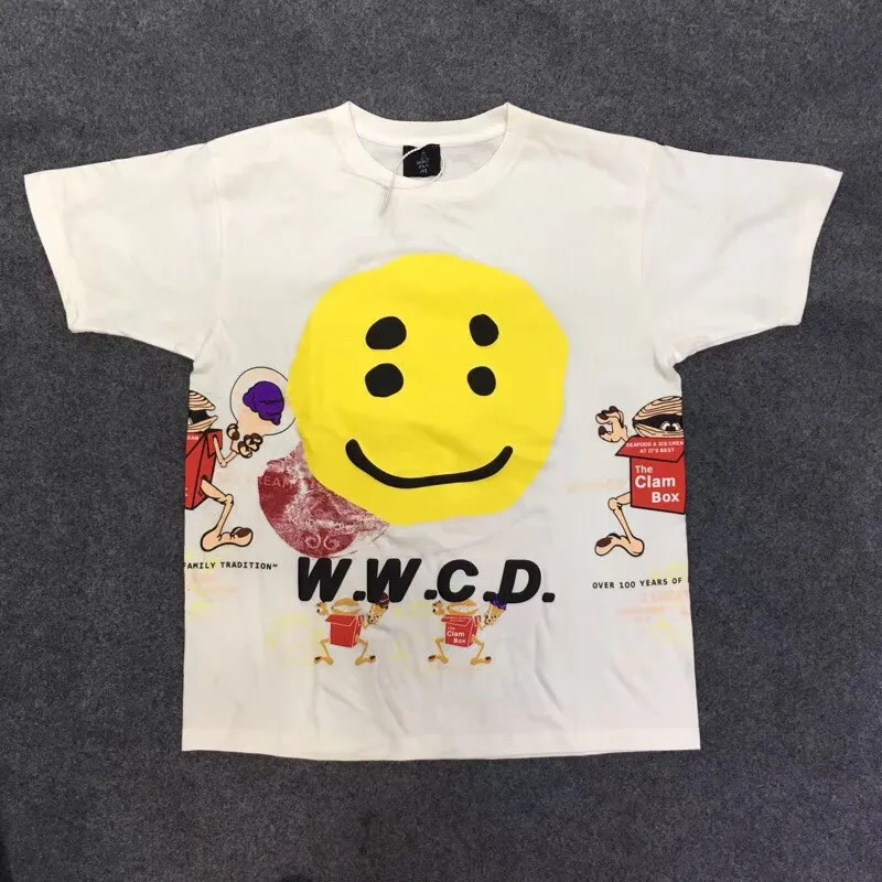 Kanye CPFM.XYZ W.W.C.D. Футболки Трэвис Скотт с пенным принтом высокое качество 1:1|Футболки|