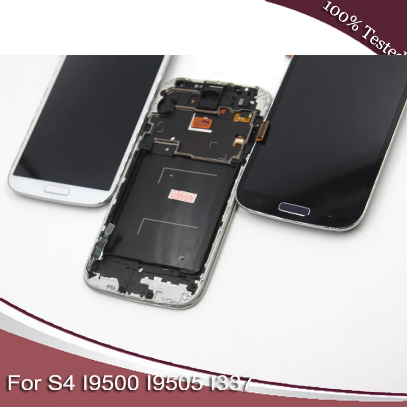 

White LCD Display compatible for samsung S4 Screen For Galaxy S4 GT-I9505 I9500 i337 LCD Digitizer with frame