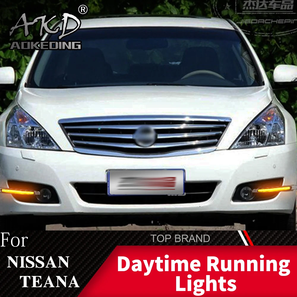 AKD 2 шт. светодиодный фонарь дневного света для Nissan Teana J32 2008-2013 желтый сигнал поворота функция 12 В автомобиля DRL противотуманная фара украшение